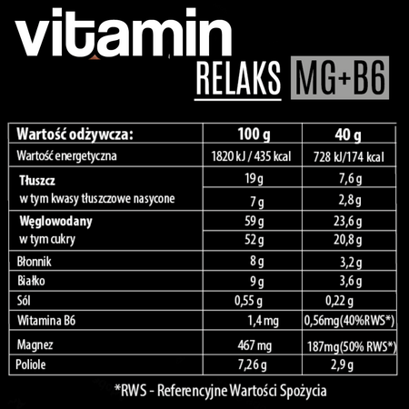 Zestaw 12szt - VITAMIN Relaks baton o smaku waniliowym 40g