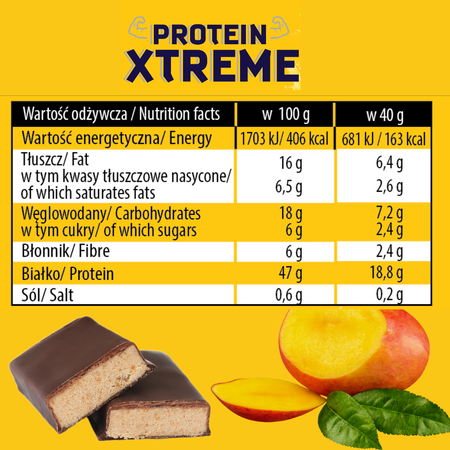 Zestaw MIX batonów XTREME PROTEIN 6xToffi + 6xMango