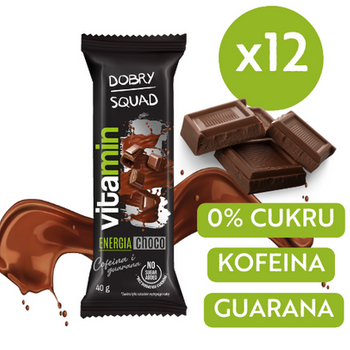 Zestaw 12szt - VITAMIN Energia baton o smaku czekoladowym 40g