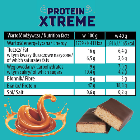 Zestaw batonów XTREME PROTEIN Toffi 40g   12 szt