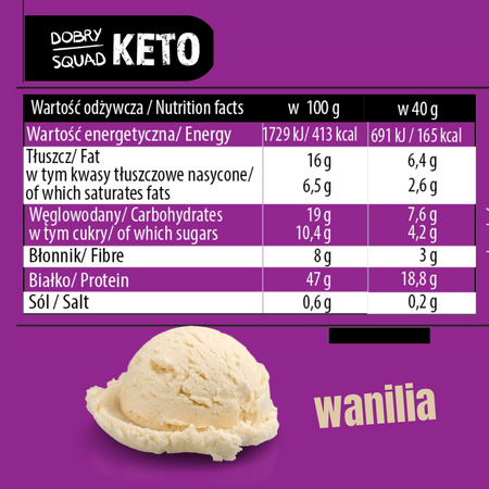 Bar DOBRY SQUAD KETO Vanilla 40g   