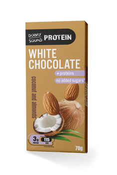 DOBRY SQUAD PROTEIN White Chocolate SUGAR-FREE Coconut & Almond 70g